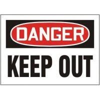 Accuform Signs MATR111VS Accuform Signs 7" X 10" Red, Black And White Adhesive Vinyl Value Admittance Sign "Danger Keep Out"